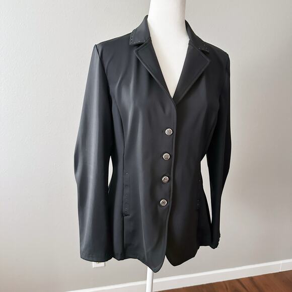 Romfh Bling Equestrian Show Coat Black w Swarovski Crystals Women's Size 10 - Picture 6 of 16